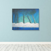 Misty Forest Blue River Reflections Leinwanddruck (Insitu (Holzboden))
