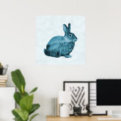Misty Forest Bunny - Blau Poster (Heimbüro)