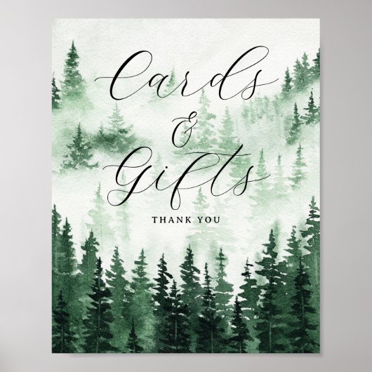 Misty Forest Crads and Gifts Sign Poster (Vorne)