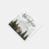 Misty Forest Deer Adventure Begin Baby Shower Serviette (Ecke)