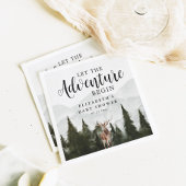 Misty Forest Deer Adventure Begin Baby Shower Serviette