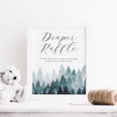 Misty Forest Diaper Raffle Sign Poster