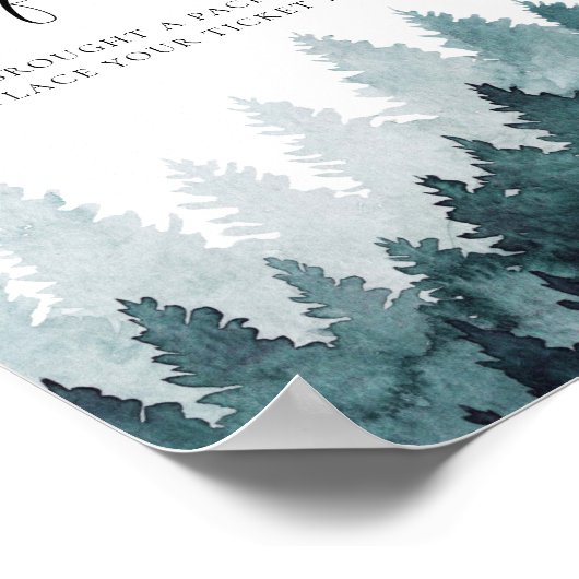 Misty Forest Diaper Raffle Sign Poster (Ecke)