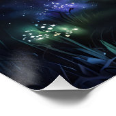 Misty Forest Firefly Lights Poster (Ecke)