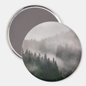 Misty Forest in den Bergen Magnet (Vorderseite/Rückseite)