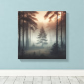 Misty Forest Landscape Wall Art, Tranquil Nature  Leinwanddruck (Insitu (Holzboden))