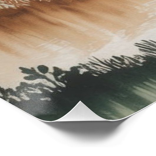Misty Forest Layers - Wasserfarbenlandschaft Poster (Ecke)