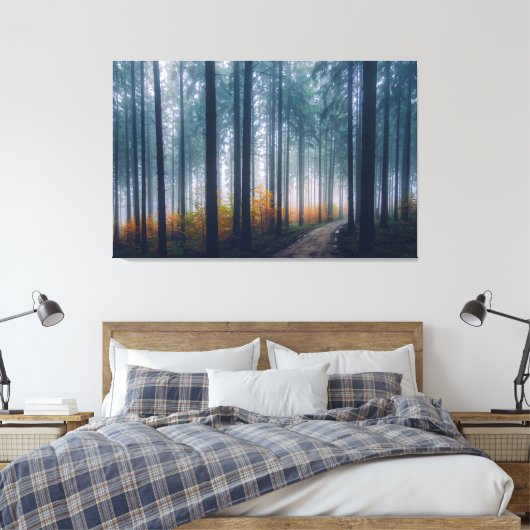 Misty Forest Leinwanddruck (Insitu (Schlafzimmer))