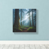 Misty Forest Magic Leinwanddruck (Insitu (Holzboden))