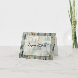 Misty Forest Masculine Faltschachtel Danke Notizen