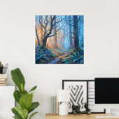 Misty Forest Mystic Path  - Pastel Painting Style Poster (Heimbüro)