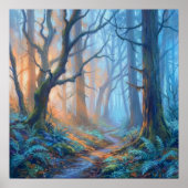 Misty Forest Mystic Path  - Pastel Painting Style Poster (Vorne)