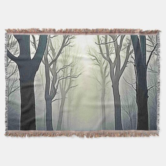 Misty Forest Path: Eerie Beauty Decke (Vorderseite)