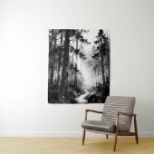Misty Forest Path Tapestry | Sunlight Through Pine Wandteppich (Beispiel)