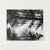 Misty Forest Path Tapestry | Sunlight Through Pine Wandteppich (Vorderseite (Horizontal))