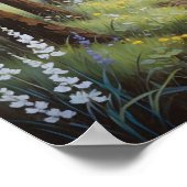 Misty Forest Path with Sunlight Atmospheric Nature Poster (Ecke)