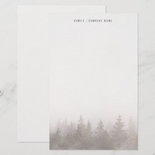  Misty forest Personalized Stationery  Briefpapier (Vorne/Hinten)