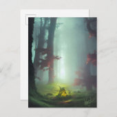 Misty Forest Postcard Postkarte (Vorne/Hinten)