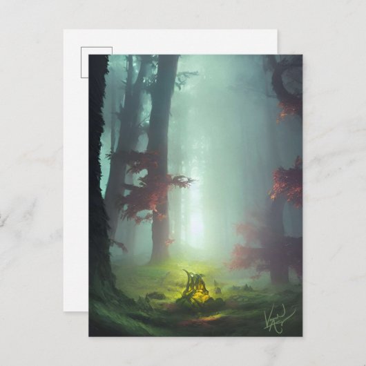 Misty Forest Postcard Postkarte (Vorne/Hinten)