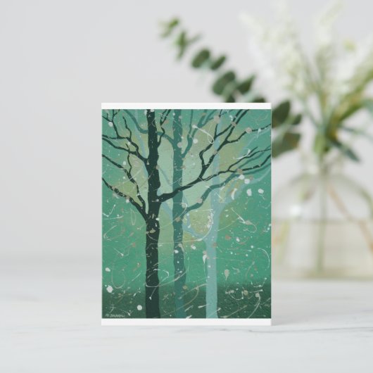 Misty Forest Postkarte (Stehend Vorderseite)