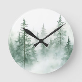 Misty Forest Runde Wanduhr