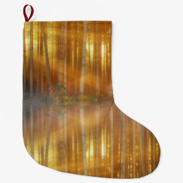 Misty Forest Scene Großer Weihnachtsstrumpf