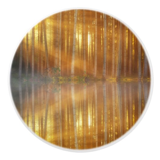 Misty Forest Scene Keramikknauf (Vorderseite)