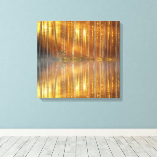 Misty Forest Scene Leinwanddruck (Insitu (Holzboden))