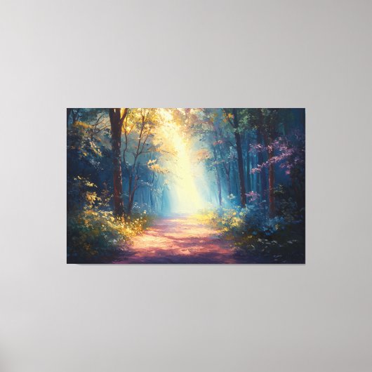 Misty Forest Train as Dawn Breaks Leinwanddruck (Vorderseite)