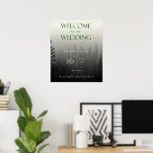 Misty Forest Trees heißt Sie herzlich willkommen b Poster (Heimbüro)