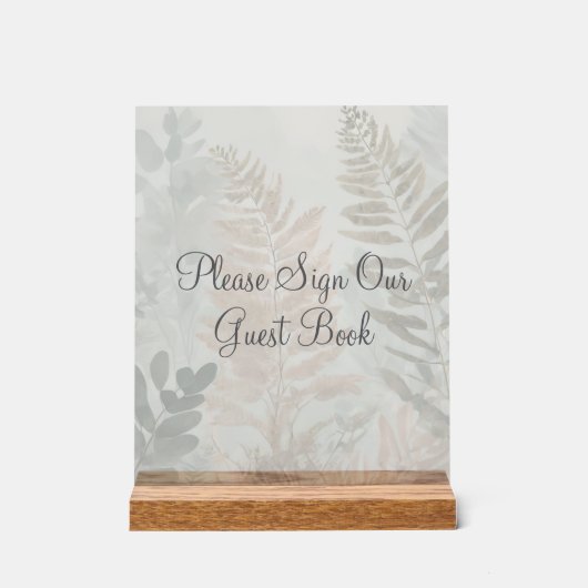 Misty Forest Wedding Acrylic Sign Acrylschild (Vorderseite)