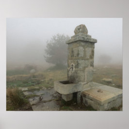 Misty Fountain Poster