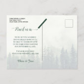 Misty Green Forest Wedding Save the Date Calendar Ankündigungspostkarte (Rückseite)