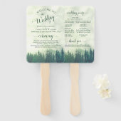 Misty Green Pine Trees Rustic Wedding Program Fächer (Vorne und Hinten)