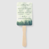 Misty Green Pine Trees Rustic Wedding Program Fächer (Rückseite)