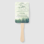 Misty Green Pine Trees Rustic Wedding Program Fächer (Vorderseite)