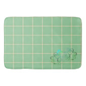 Misty Green Square Kleeblatts Bath Mat Badematte (Vorderseite)