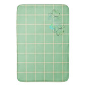 Misty Green Square Kleeblatts Bath Mat Badematte (Vorderseite Vertikal)