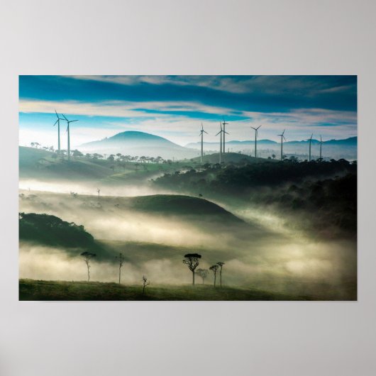 Misty Highlands Wind Farm Sri Lanka Poster (Vorne)