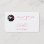 Misty Holography Pink und Gold Monogram Foto Visitenkarte (Rückseite)