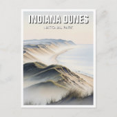 Misty Indiana Dunes National Park Travel Postkarte (Vorderseite)