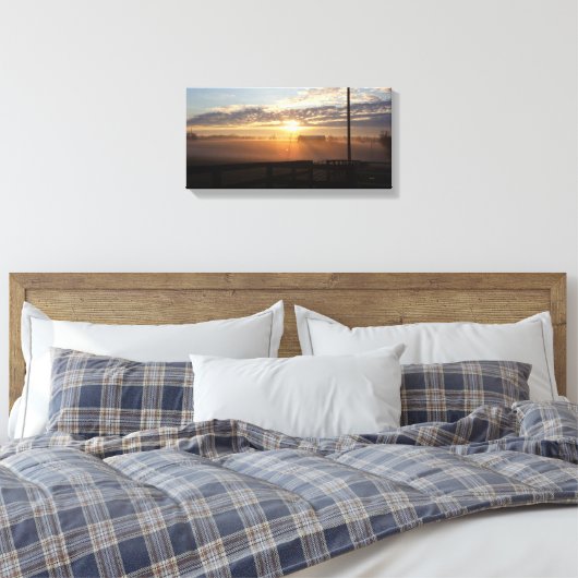 Misty Kentucky Pferdefarm Sunrise Leinwanddruck (Insitu (Schlafzimmer))