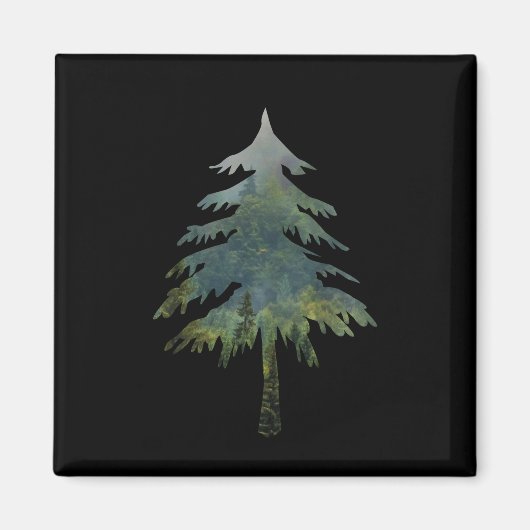 Misty Kiefernbäume in den Wald Magnet (Vorne)