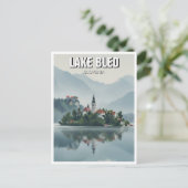 Misty Lake Bled Slowenien Postkarte (Stehend Vorderseite)
