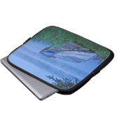 Misty Lake, Dock, Boat & Kayak Nature Scene Laptopschutzhülle (Vorne Knopf)