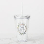 Misty Lake | Dusty Floral Always Forever Monogram Acryltrinkbecher (Vorderseite)