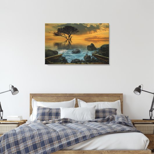 Misty Lake Leinwanddruck (Insitu (Schlafzimmer))