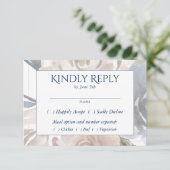 Misty Lake | Lieblich weich Dusty Hued Floral Entr RSVP Karte (Stehend Vorderseite)