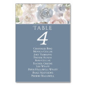 Misty Lake | Schöne, weiche, florale Gastnamen Tischnummer (Vorderseite)