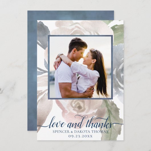 Misty Lake | Schönes weiches, trostloses, huedfarb Dankeskarte (Vorne/Hinten)